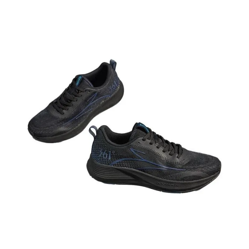 361° Feather Anti Slip Wear Resistant Low Top Running Shoes Men's Black Blue-3