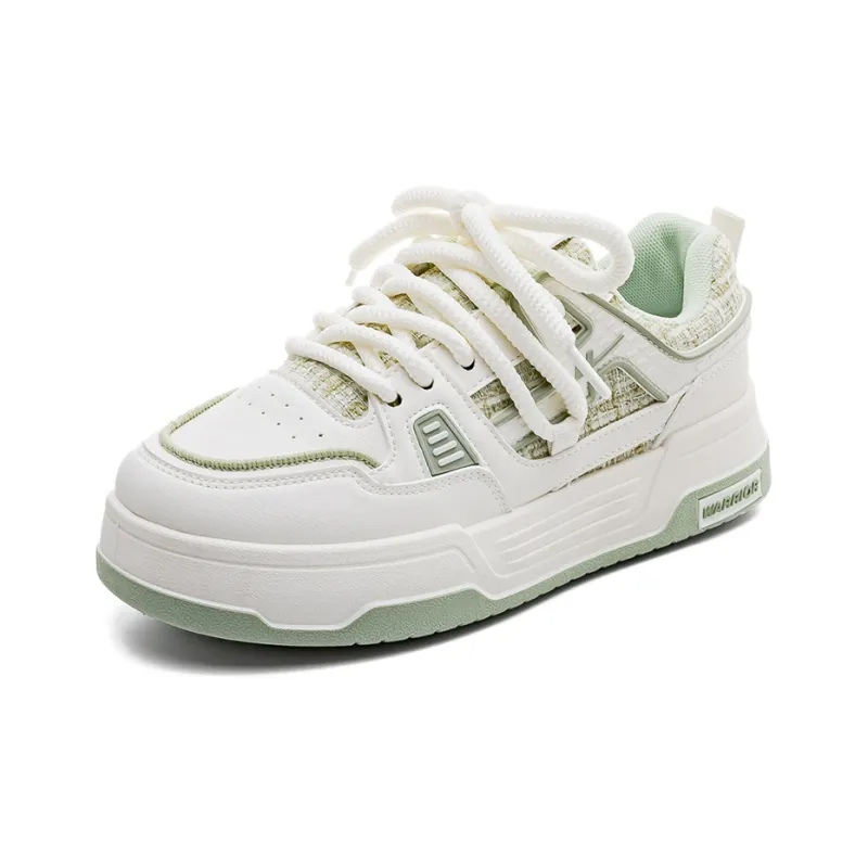Warrior Wear resistant And Lightweight Low Top Skateboard Shoes Women's Beige Green-2