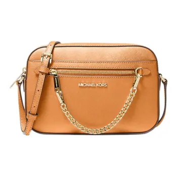MICHAEL KORS Jet Set Saffiano Leather Shoulder Bag Crossbody Bag Large Size Women's Apple Cider