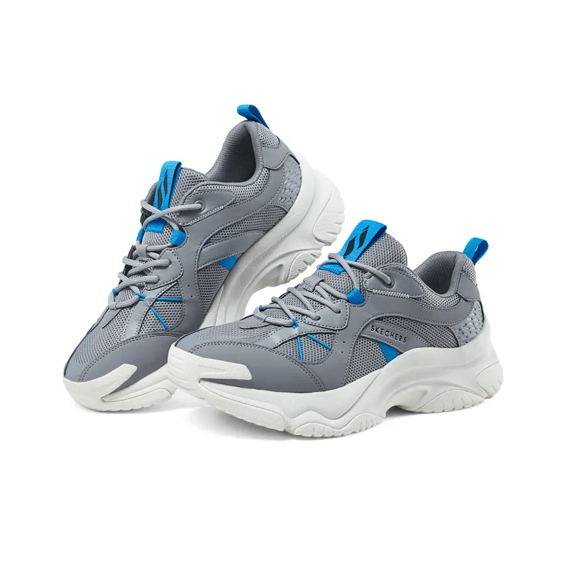 Skechers Anti Slip Wear Resistant Low Top Running Shoes Men's Blue Gray-3