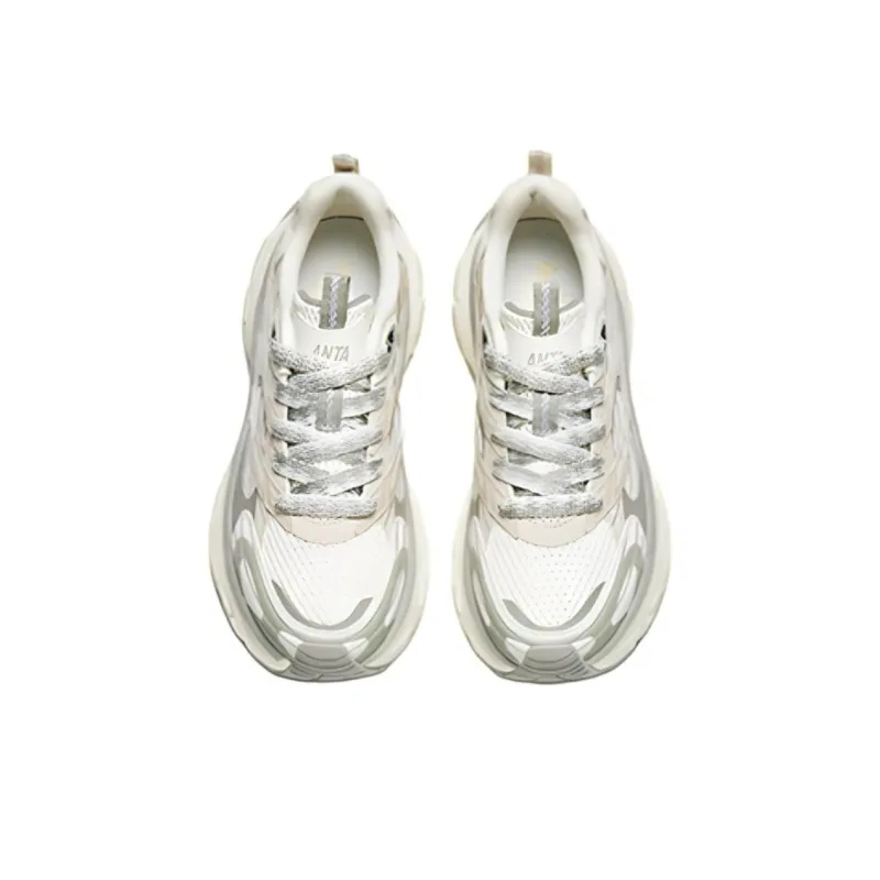 Anta Anti Slip Wear Resistant Low Top Casual Shoes Women's White Gray-2