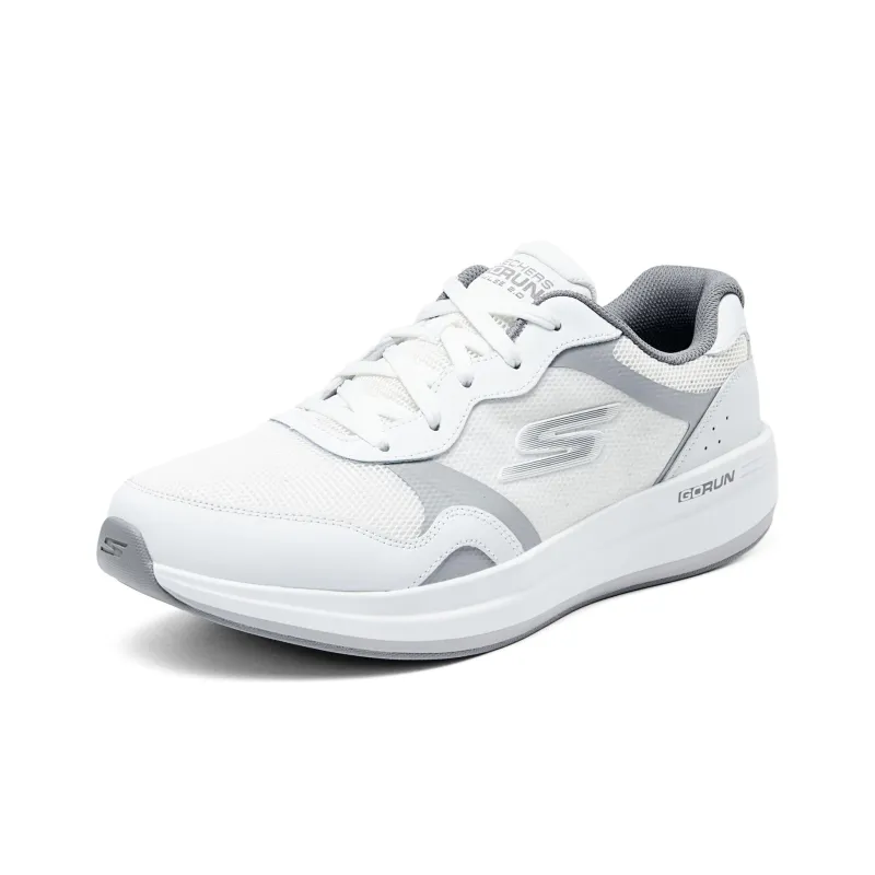Skechers Go Run Pulse Cushioning Wear Resistant Low Top Running Shoes Men's White Gray-2