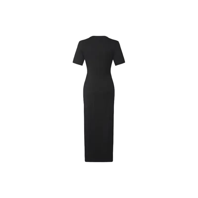 FRAME Short Sleeved Dress Women's Black-1