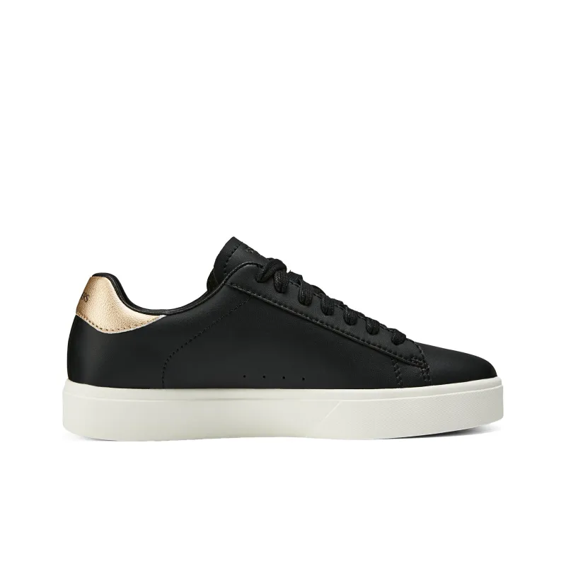 Skechers Low Top Skateboard Shoes Women's Black Gold-1