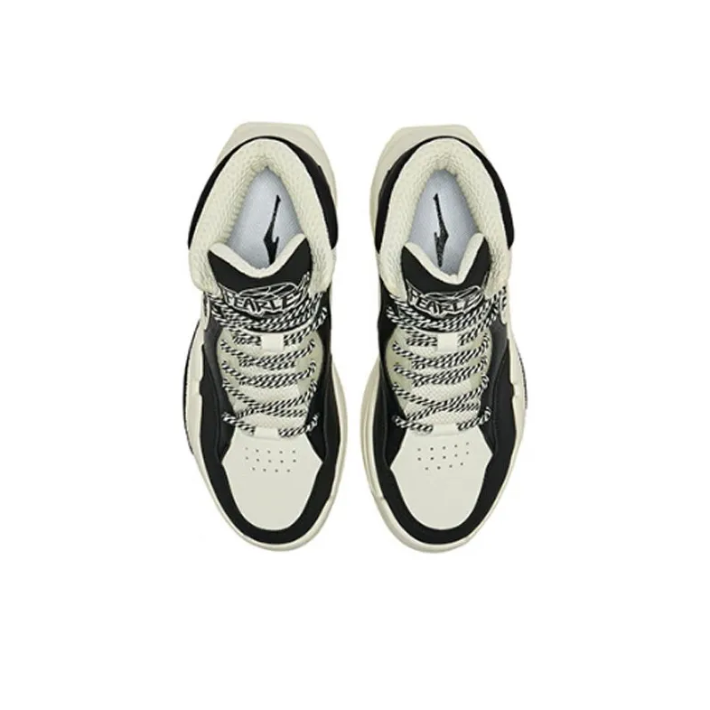 Erke DynaSky Wear-Resistant High-Top Skateboard Shoes Women's Ivory Recycling Gray-4
