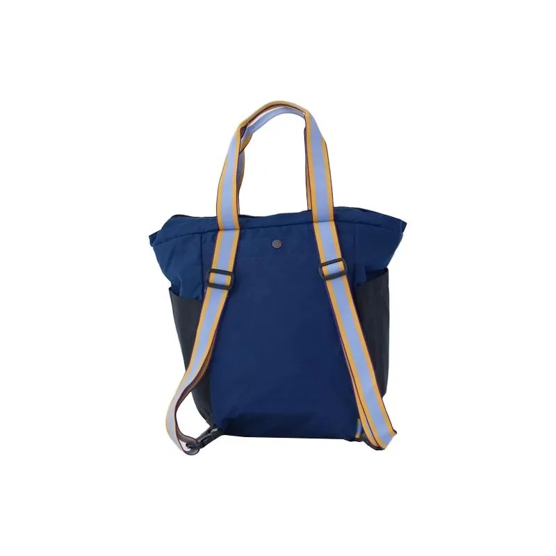 Patagonia Cotton Plain Weave Woven Fabric Tote Bag Shopping Bag Shoulder Bag Handbag Regular Unisex Marine Blue & Black-4