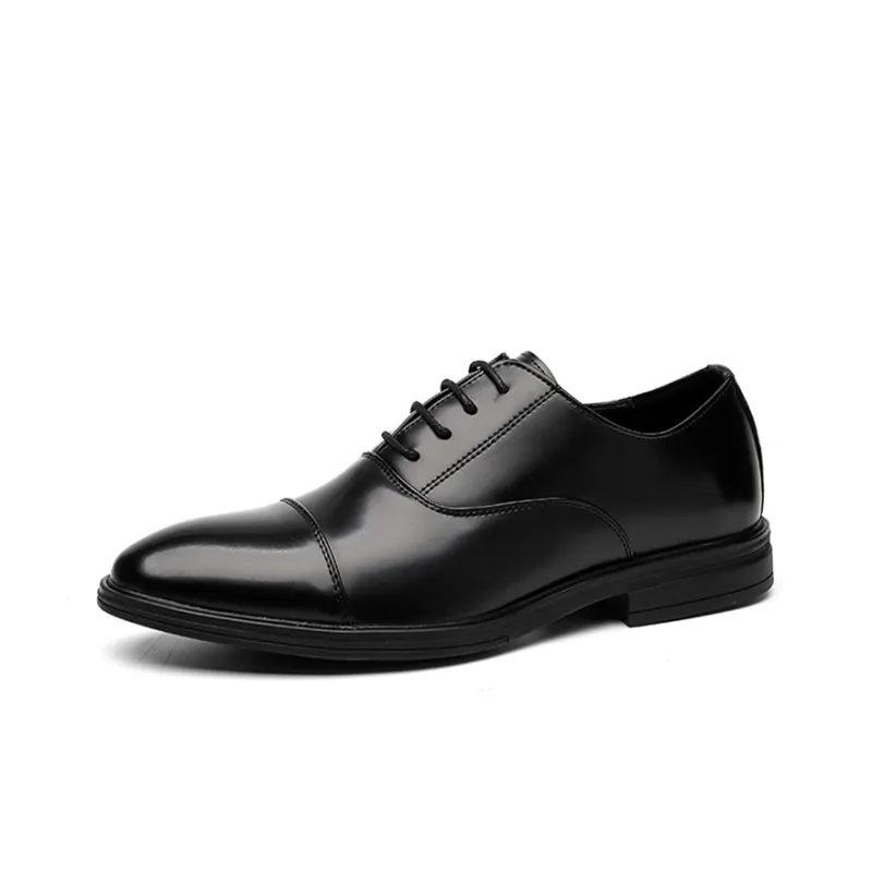 GZZ Dress Shoes Men Low Top Black-1