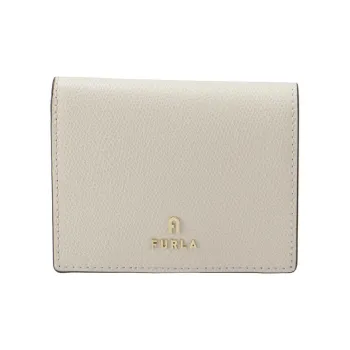 Furla Textured Leather Coin Purses Wallets Small Size Women's White