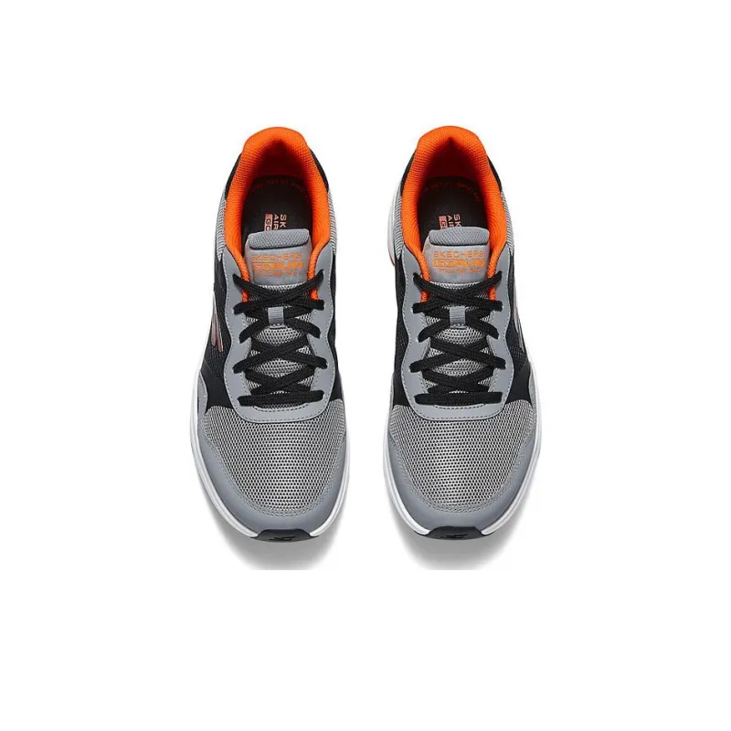 Skechers Cushioning Anti Slip And Wear Resistant Low Top Casual Running Shoes Men's Gray Black Orange-4