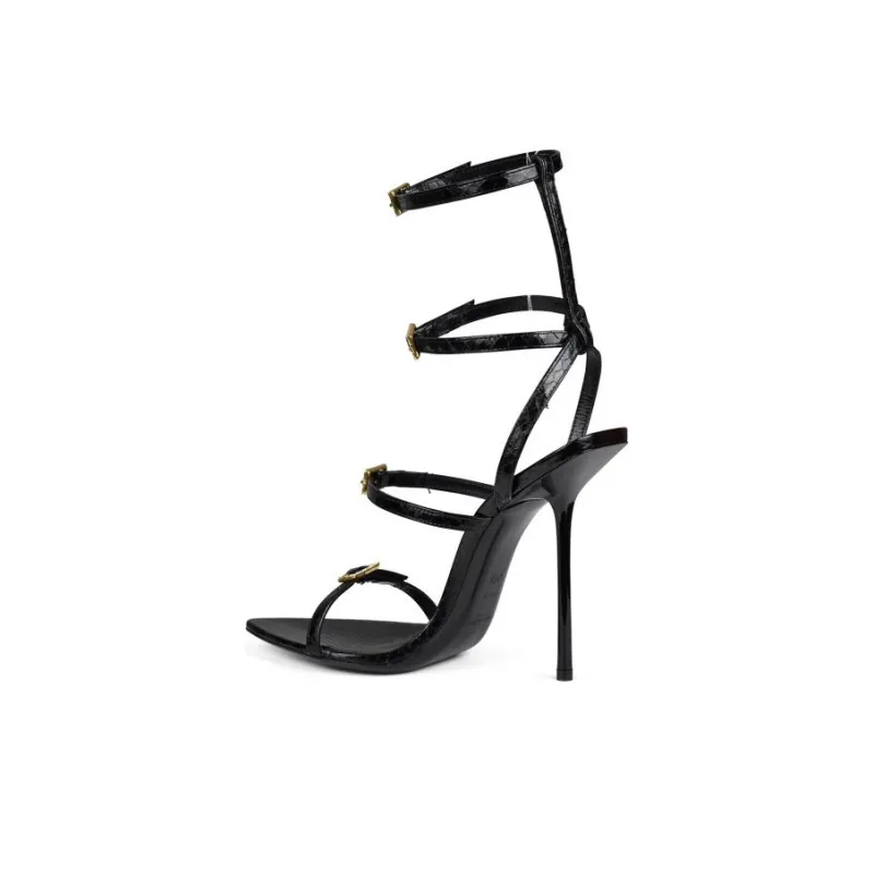 SAINT LAURENT NUIT One Strap Sandals 11.5cm Women's Black-3
