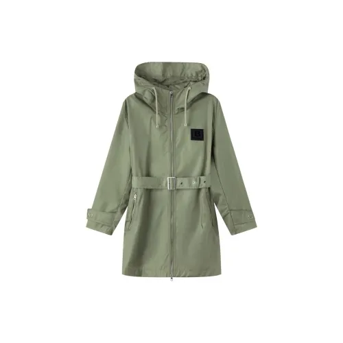 Burberry Trench Coats Women's Green