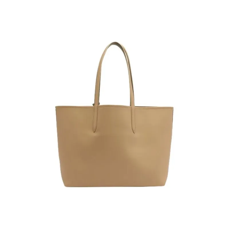 LACOSTE PVC Tote Bag Shopping Bag Shoulder Bag Handbag Women's Brown & Green-3