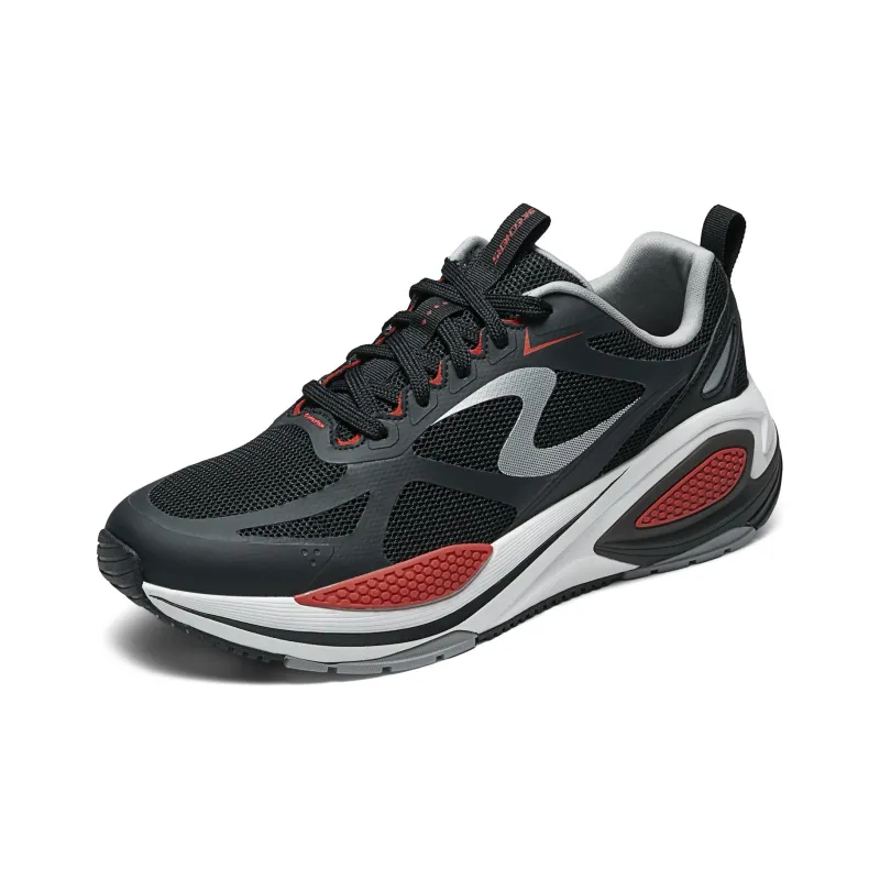 Skechers Sport Cushioning Wear Resistant Low Top Casual Shoes Men's Black Red-2