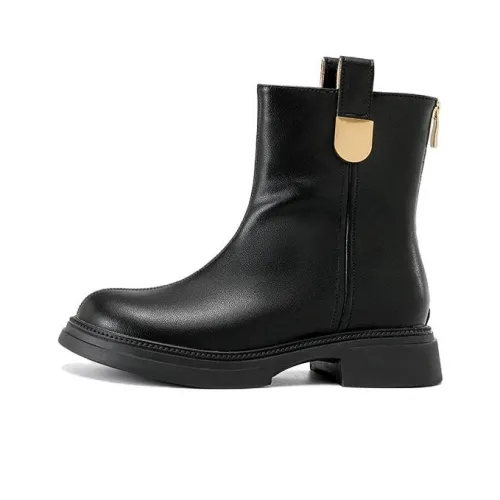 AOKANG Ankle Boots Women's Black/Gold