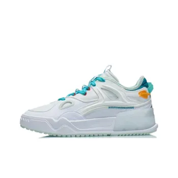 LiNing CF Twinkle Star Cushioning Lightweight Slip Resistant Breathable Low Top Skateboard Shoes Women's White Blue