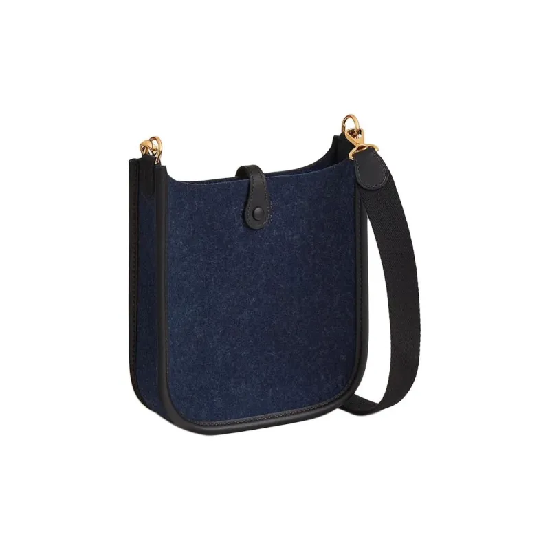 HERMES Evelyne Swift Calfskin With Canvas Bag, Shoulder Bag, Crossbody Bag Mini Women's Midnight Blue-2
