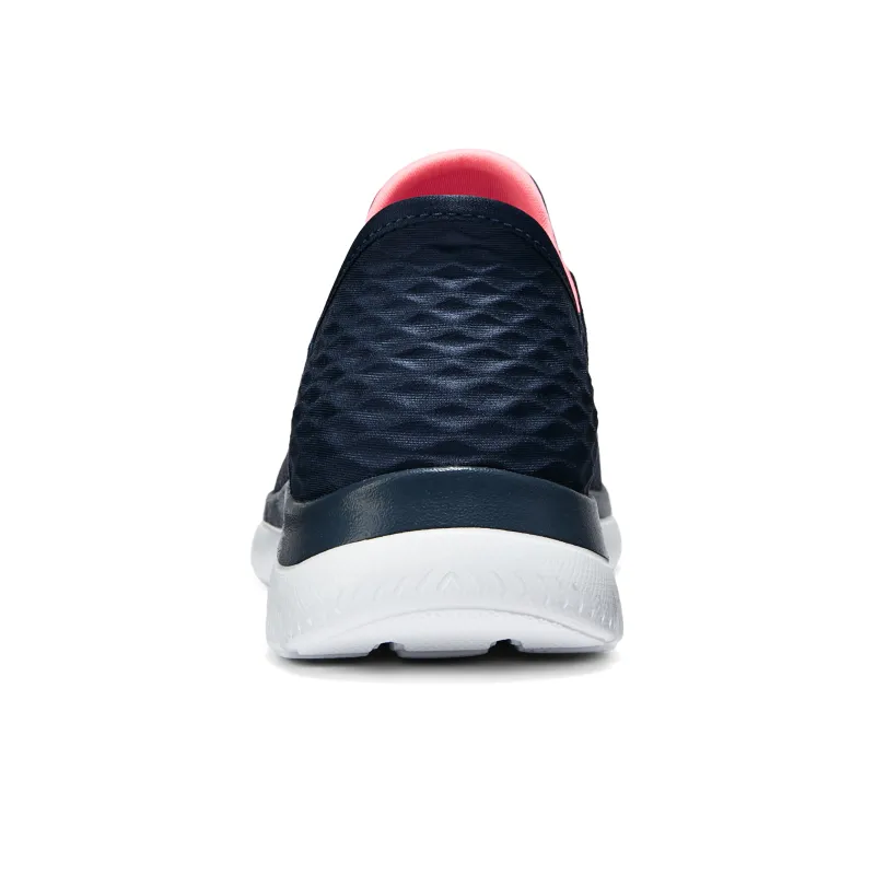 Skechers Hands Free Slip Ins Anti Slip Wear Resistant Low Top Casual Shoes Women's Blue Pink-4