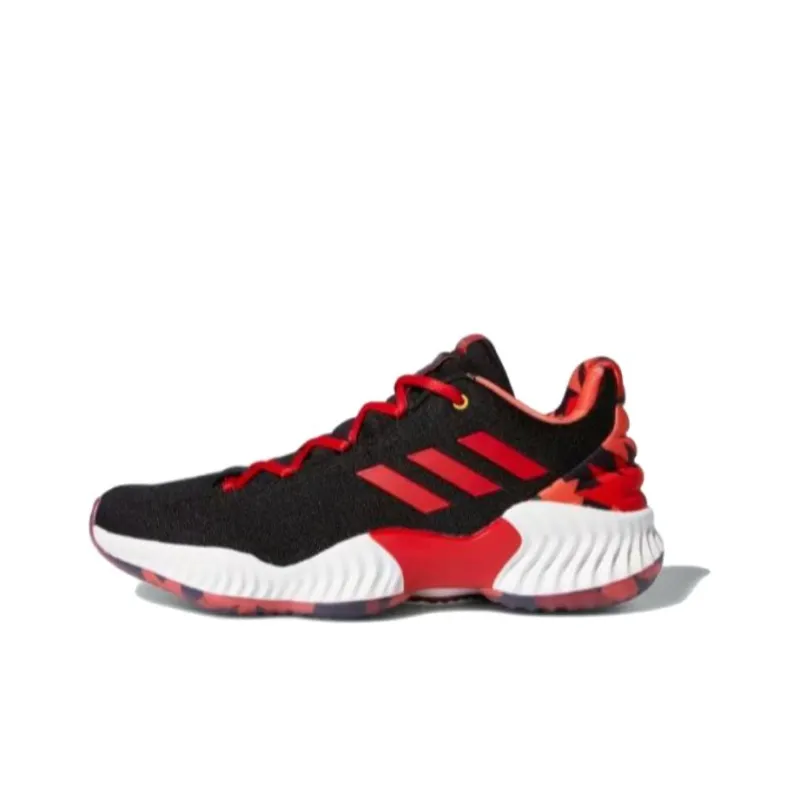 Adidas Pro Bounce 2018 Durable Breathable Low Top Running Shoes Unisex Black Red-0