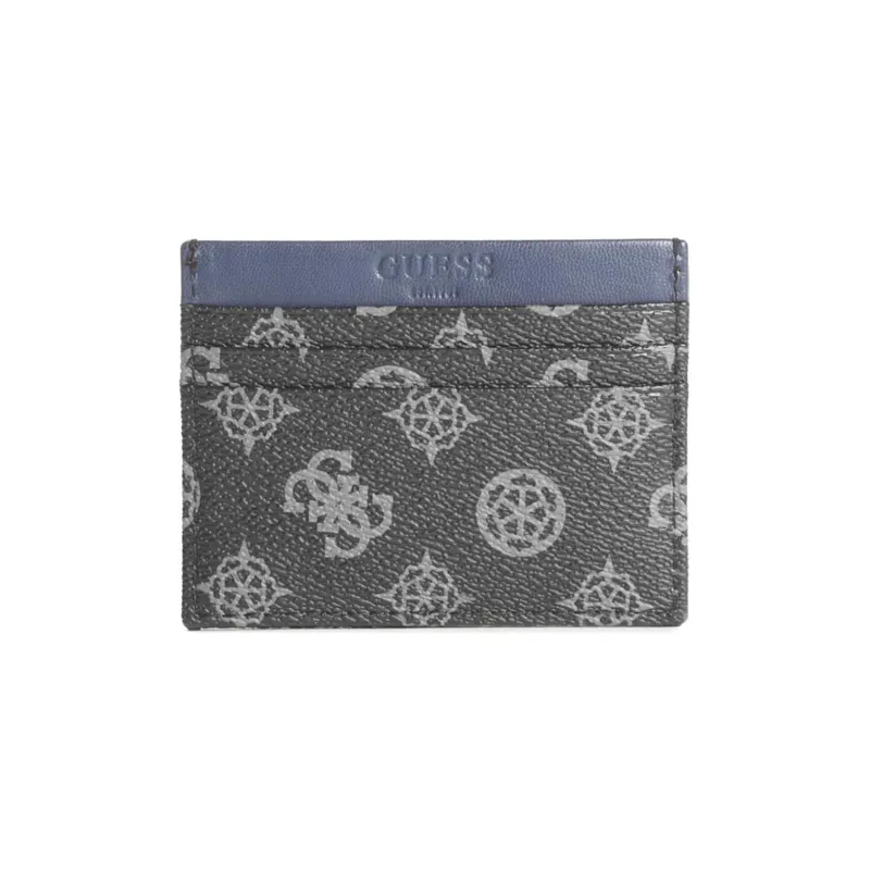 GUESS Artificial Leather Card Holder Men's Black & Blue-1