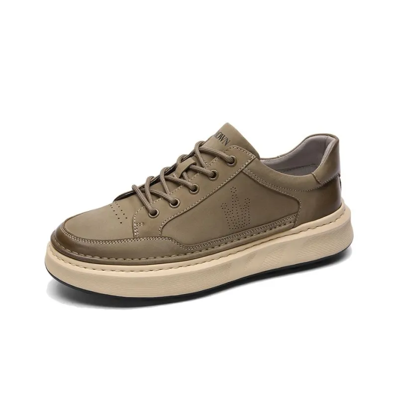 CROWN Low Top Skateboard Shoes Men's Brown One Yard Larger-1
