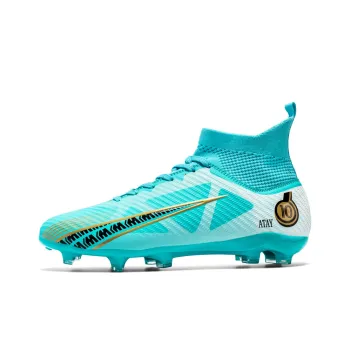 ATAY Soccer Shoes Unisex High Top White Gold/Black