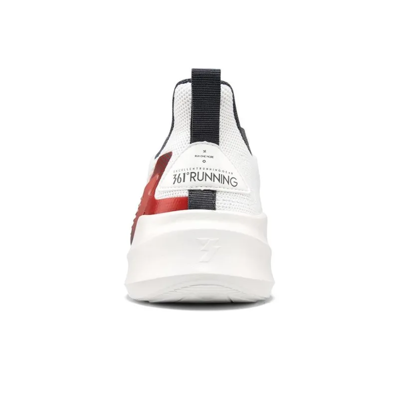361° Slip Resistant And Breathable Low Top Running Shoes Men's White Red-2