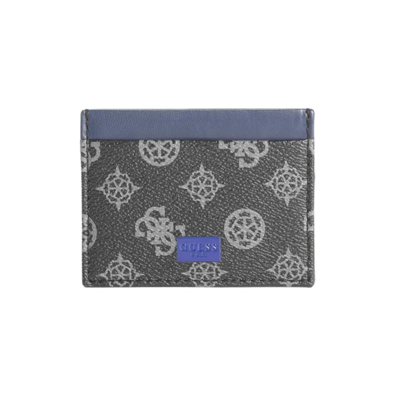 GUESS Artificial Leather Card Holder Men's Black & Blue-0