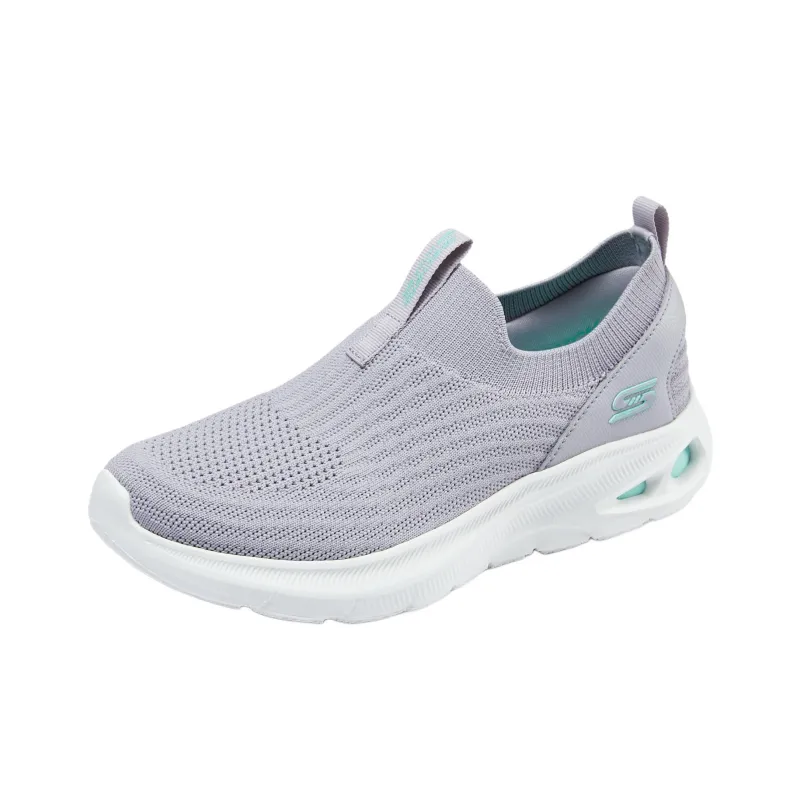 Skechers Anti Slip Wear Resistant Low Top Running Shoes Women's Gray-3