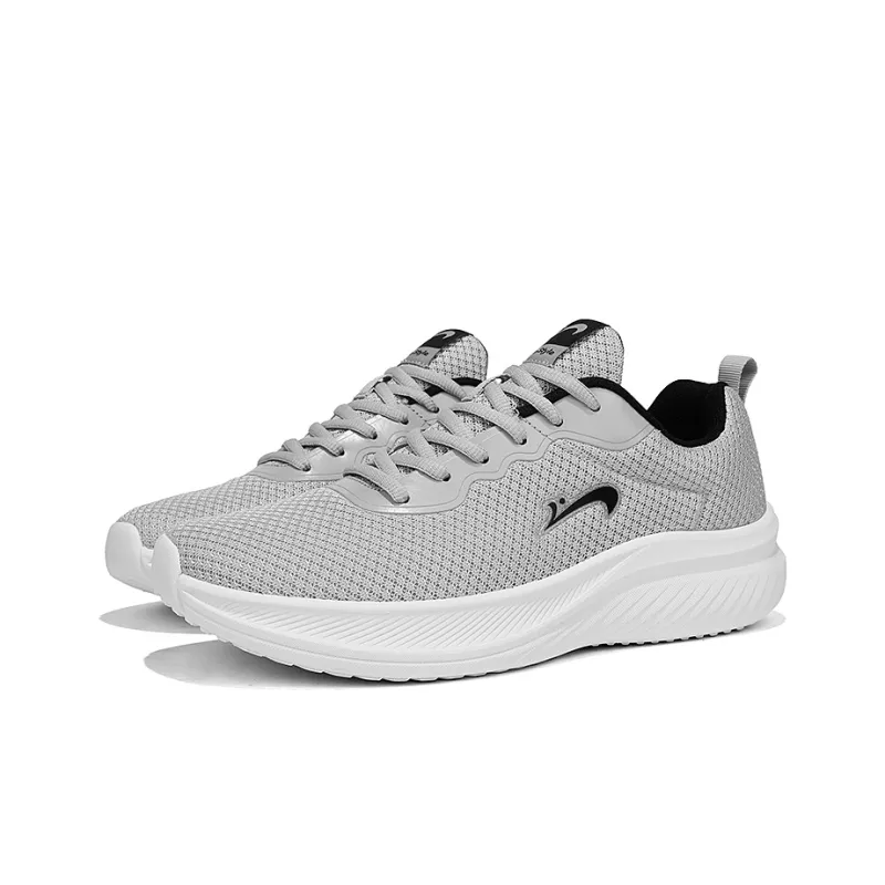 K bird Cushioned Wear Resistant Breathable Low Top Running Shoes Men's Light Gray-3