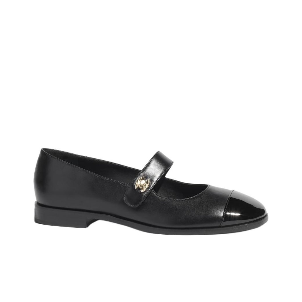 CHANEL Mary Jane Shoes 2cm Women's Black Original Shoe Box