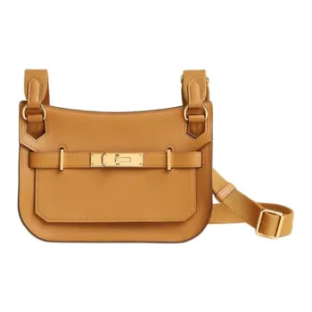 HERMES Jypsiere Swift Calfskin Shoulder Bag, Crossbody Bag Mini Women's 2S Sesame With 28 Caramel