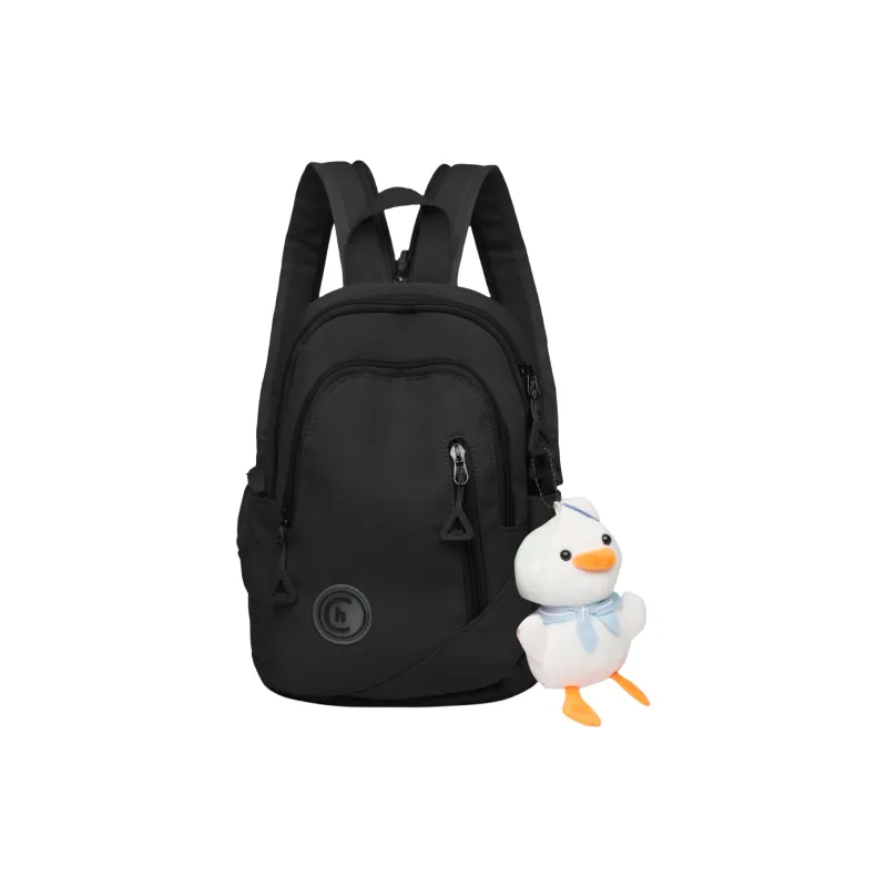 FAMAN Nylon Fabric Backpack Small Size Women's Ecru/Black/Yellow/Green-4