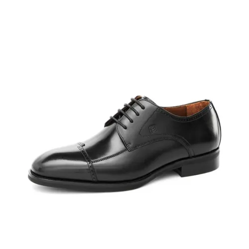 BOSSSUNWEN Dress Shoes Men Low-Top Black