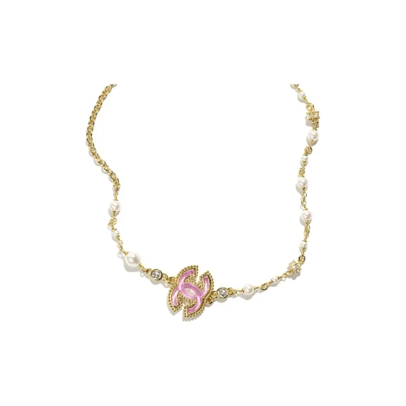 CHANEL Metal, Resin, Artificial Pearl, Rhinestone, Crystal Necklaces Women's Gold-0