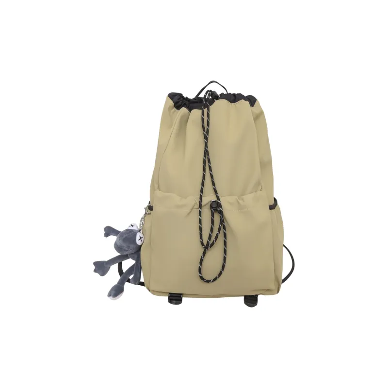NIGEER Nylon Backpack Regular Unisex Black/Ecru/Khaki/Brick Red-5