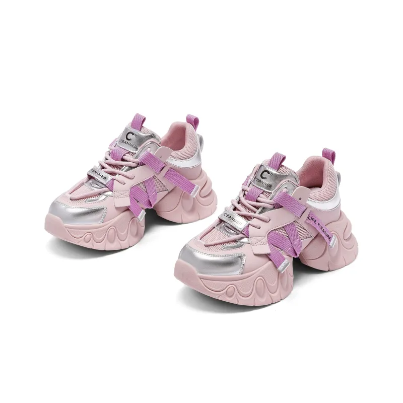 C°BANNER Low Top Chunky Sneakers Women's Purple Silver-3