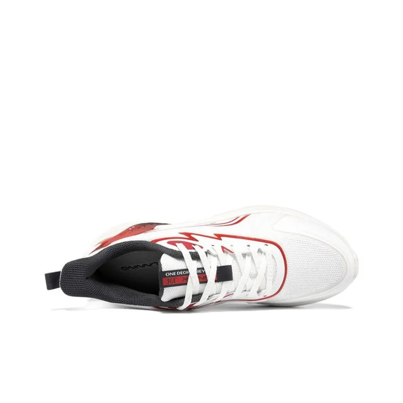 361° Slip Resistant And Breathable Low Top Running Shoes Men's White Red-1