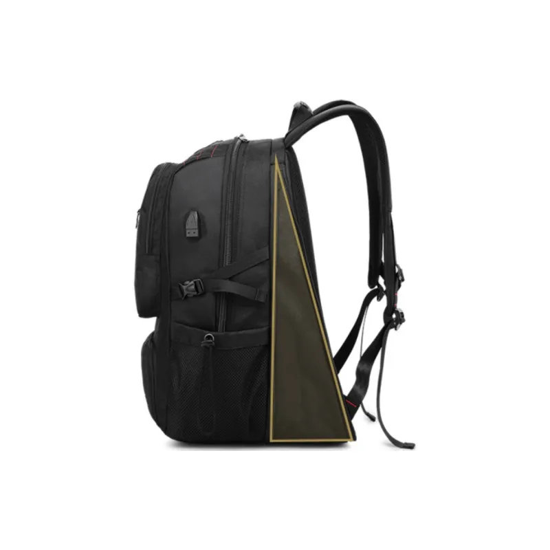 MingLu Oxford Backpack Luggage Backpack Regular Unisex Black-2