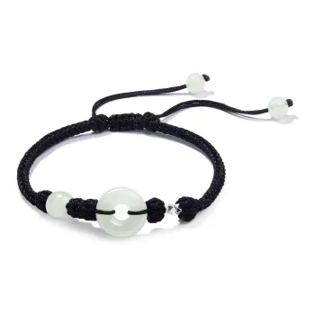 North Cain Hetian Jade Bracelets Unisex Pale Greenish-White Jade