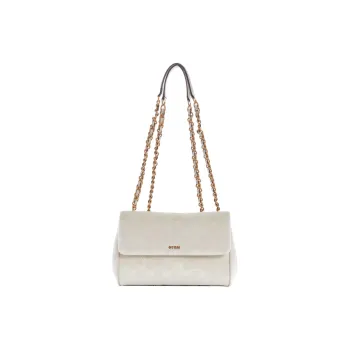 GUESS Velvet Chain Bag Shoulder Bag Crossbody Bag Women's White