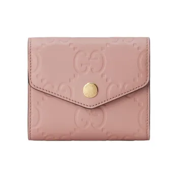 GUCCI Leather Wallet Medium Size Women's Pink