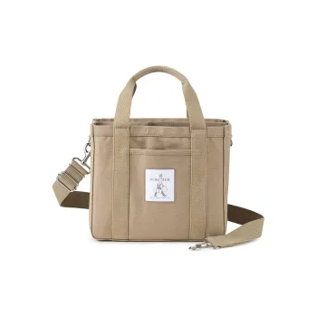 PORTER Heavy Plain Weave Canvas One Shoulder Crossbody Canvas Bag Handbag Unisex Taupe