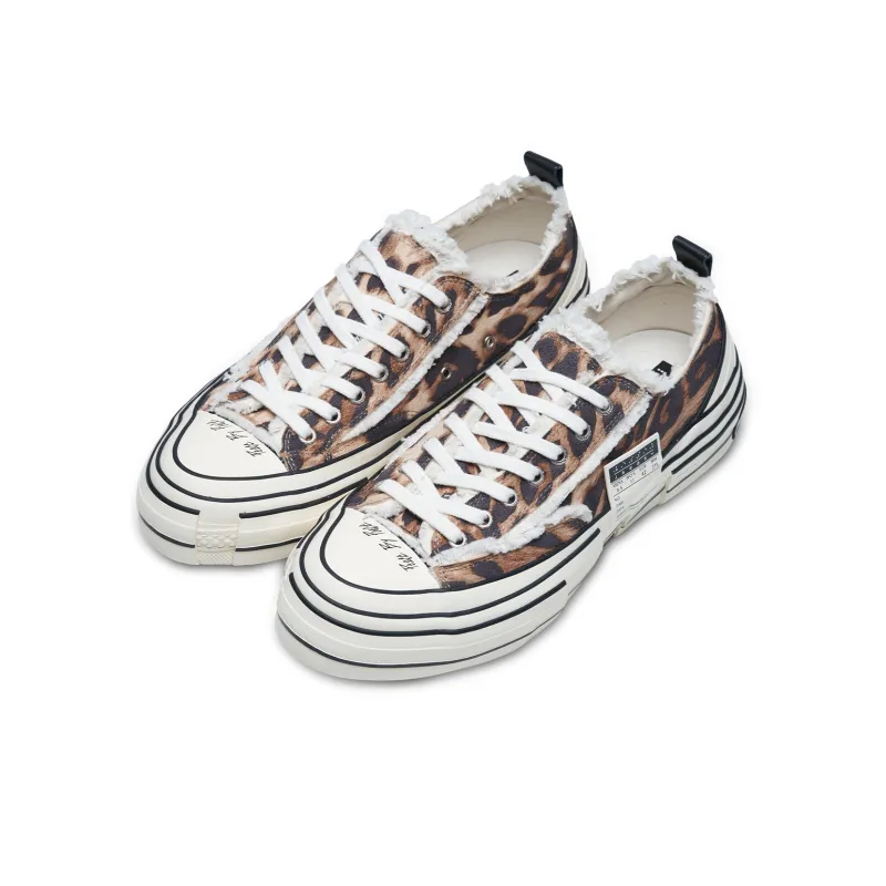 VESSEL Leopard Print Anti Slip Wear Resistant Low Top Canvas Shoes Unisex Brown-2