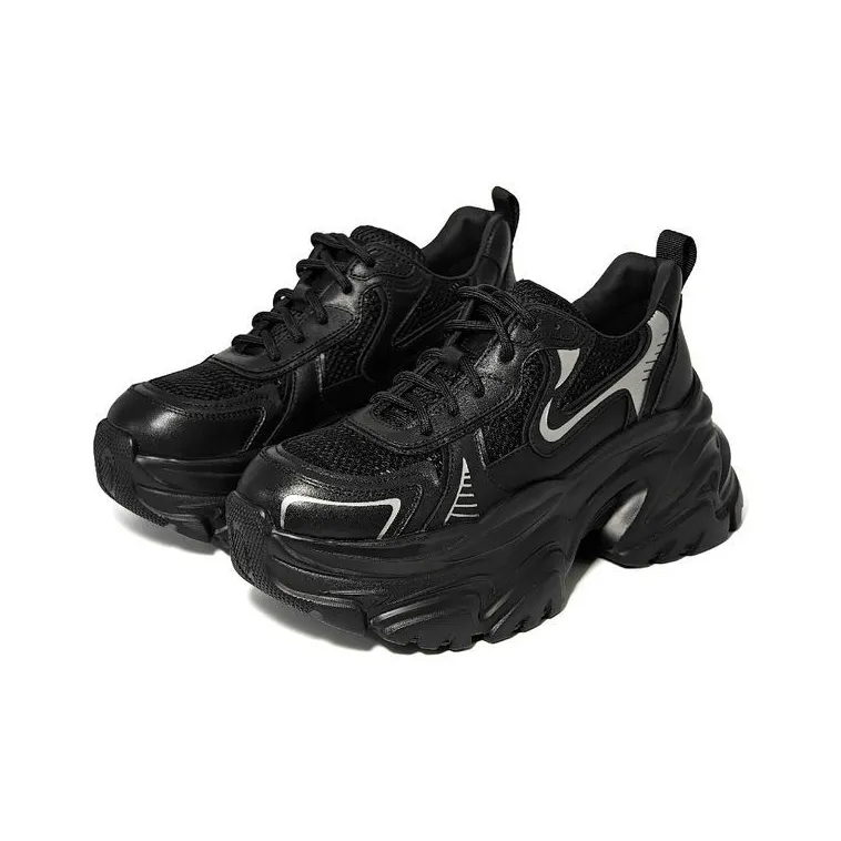 MYKI Chunky Sneakers Women's Low Top Silver-1