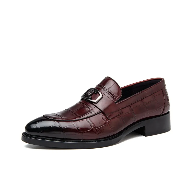 Romon Dress Shoes Men Low Top Black/Brown-6