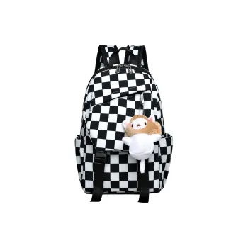 FAMAN Oxford Backpack Small Size Women's Black Red/Blue Pink/Orange