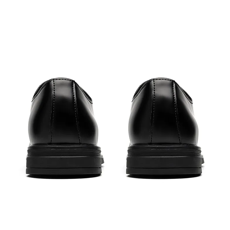 GZZ Dress Shoes Men Low Top Black-3