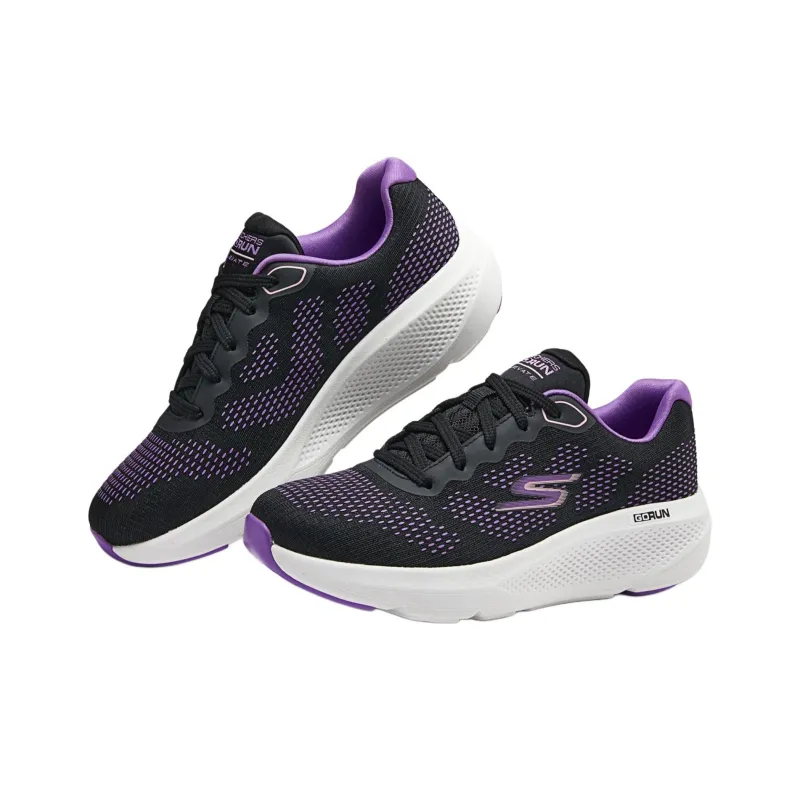Skechers Cushioned Slip Resistant Abrasion Resistant Low Top Running Shoes Women's Black Purple-3