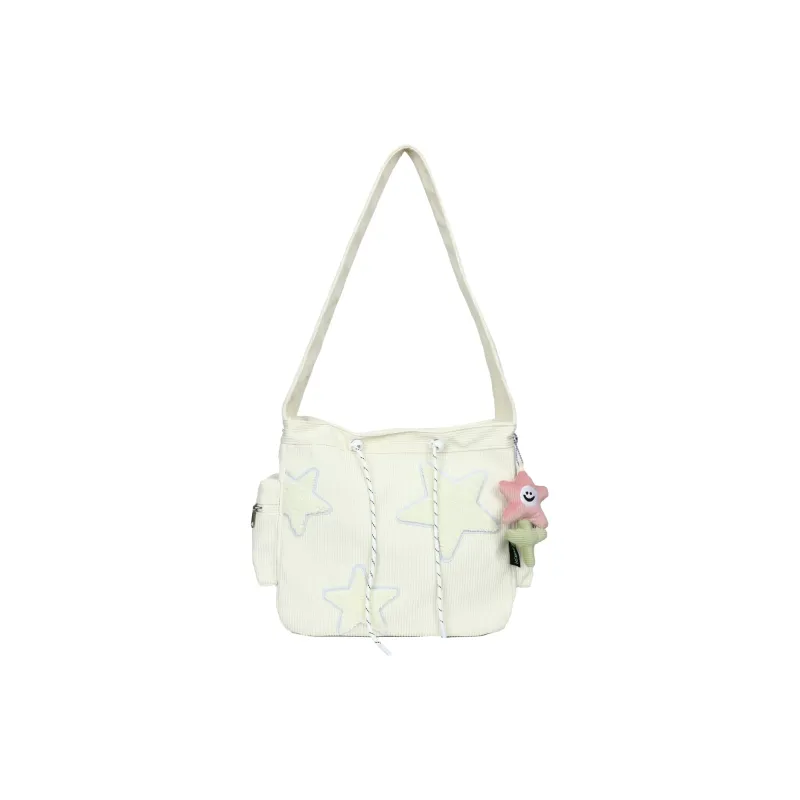 FAMAN Corduroy Crossbody Bag, Shoulder Bag Women's Pink/Black/White/Green-7