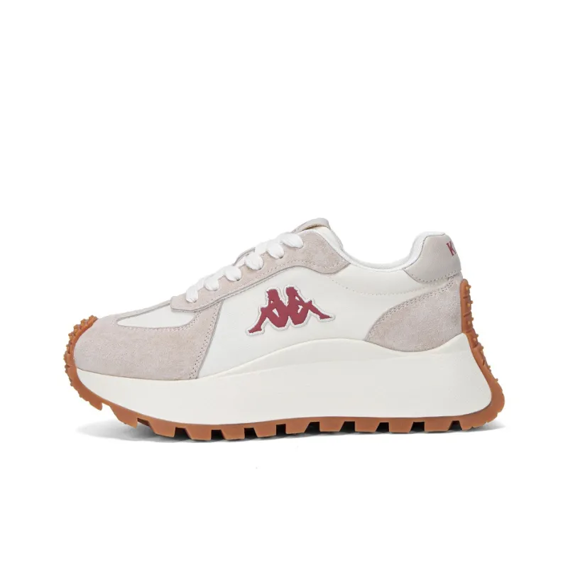 Kappa Anti Slip Wear Resistant Low Top Running Shoes Women's Gray Khaki-0